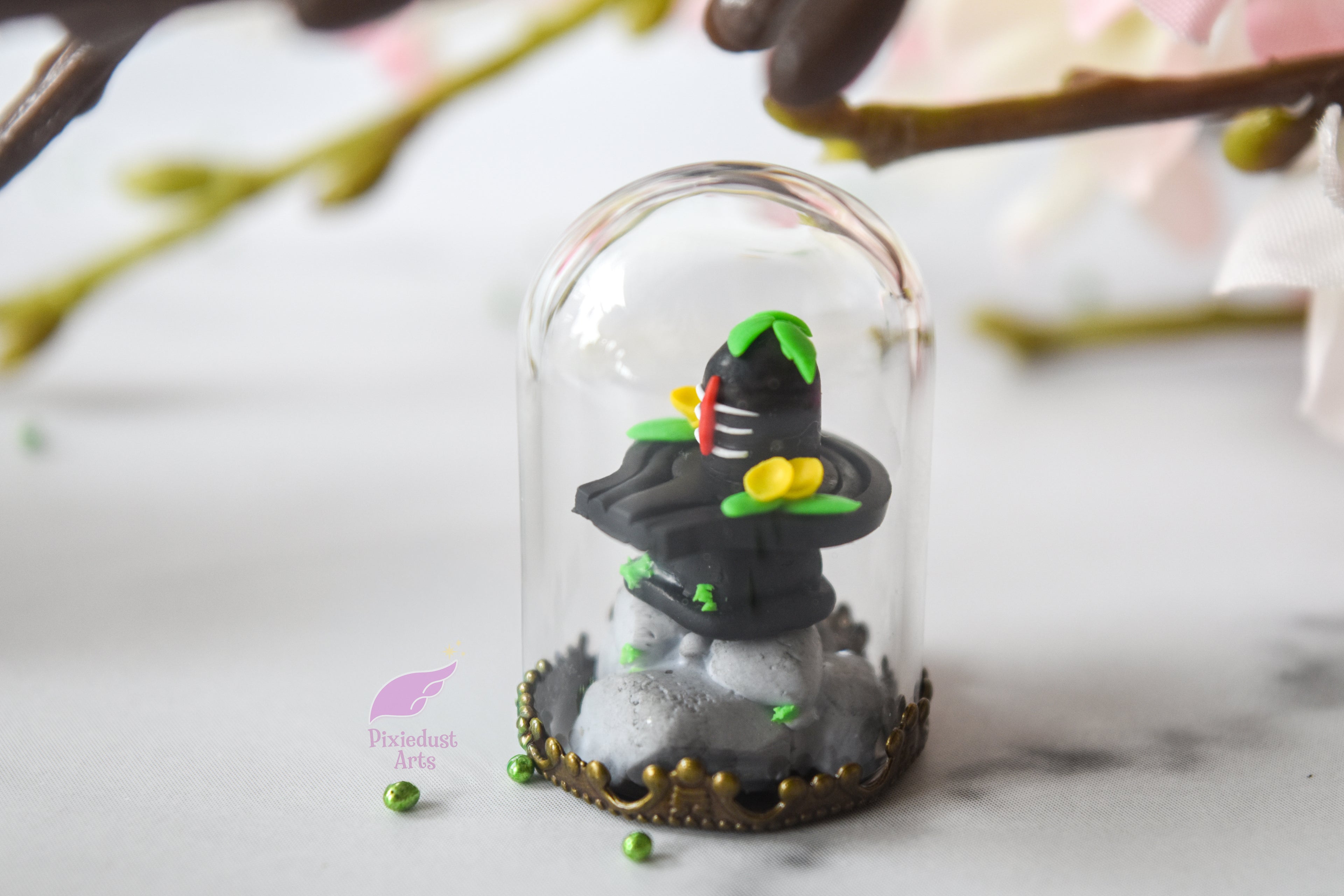 Mini Shivling Bell jar keepsake/car dashboard decor