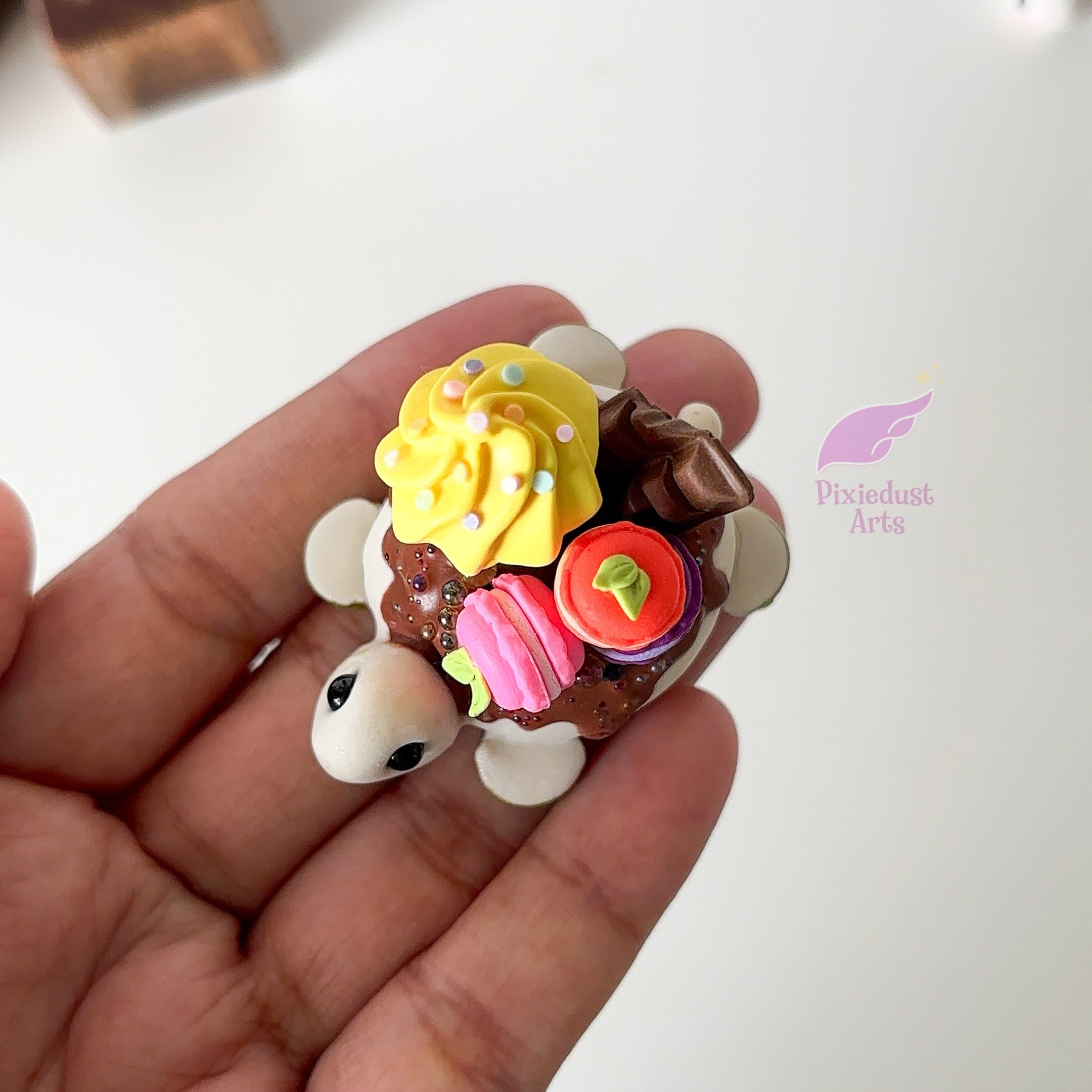 Miniature Chocolate Turtle fridge magnet