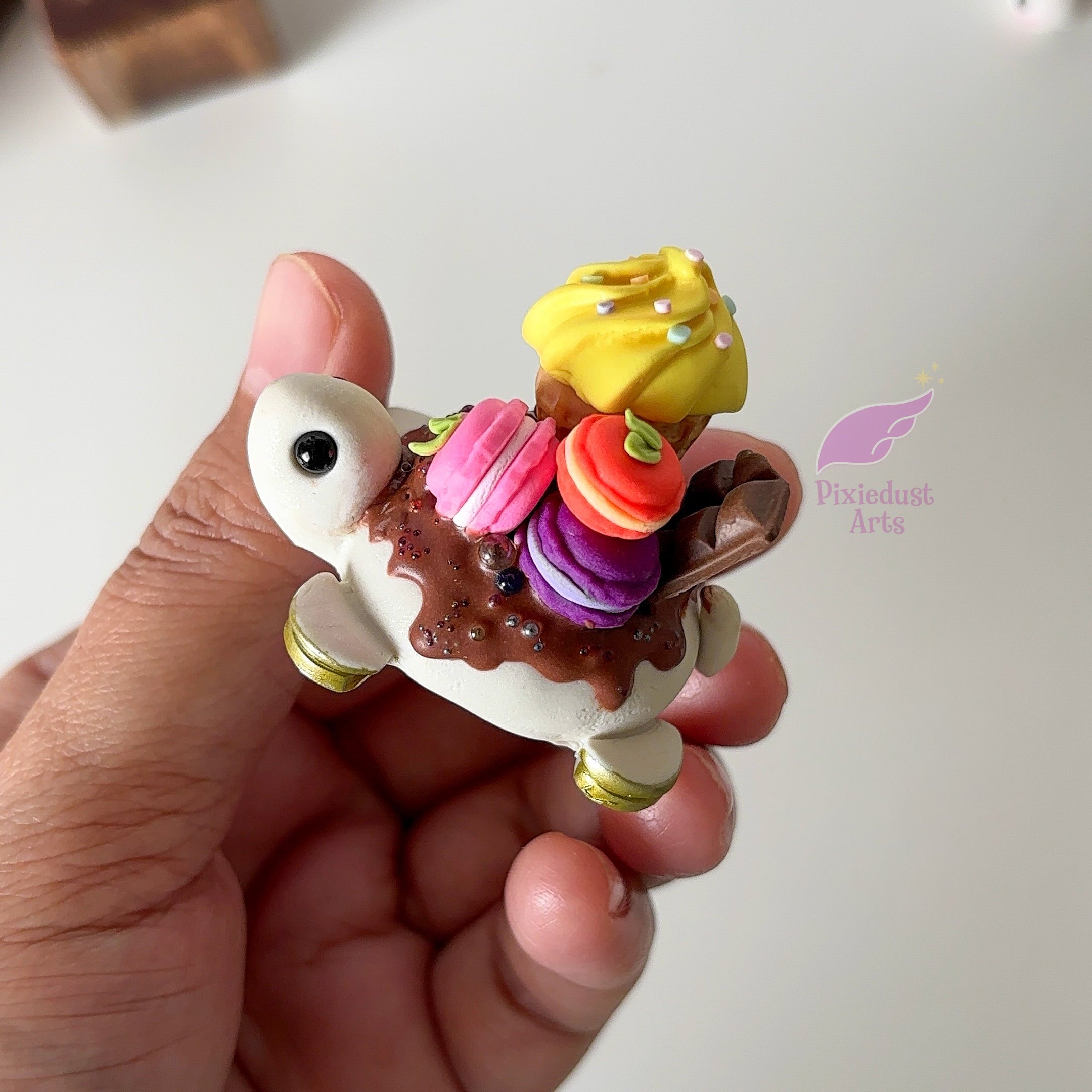 Miniature Chocolate Turtle fridge magnet