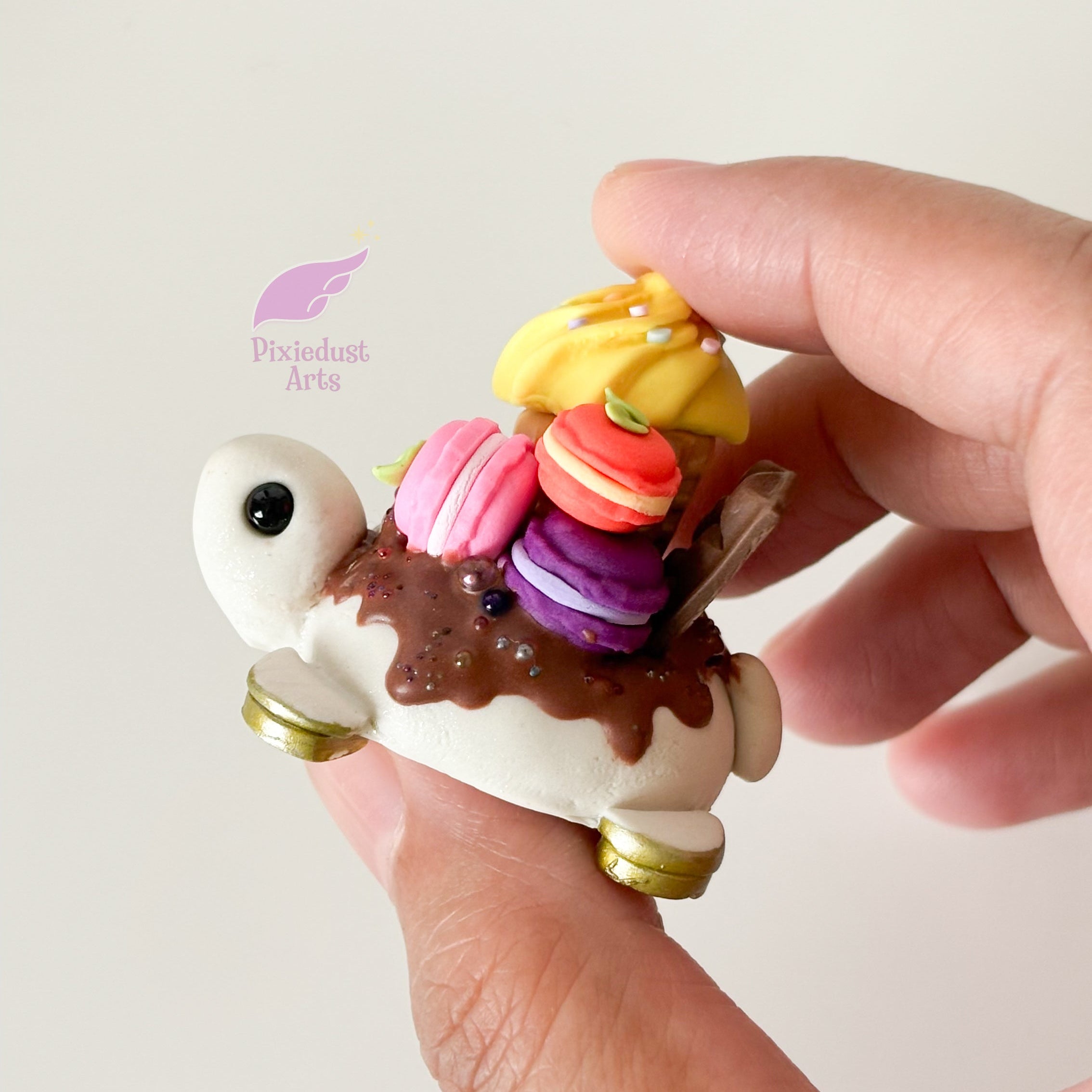 Miniature Chocolate Turtle fridge magnet