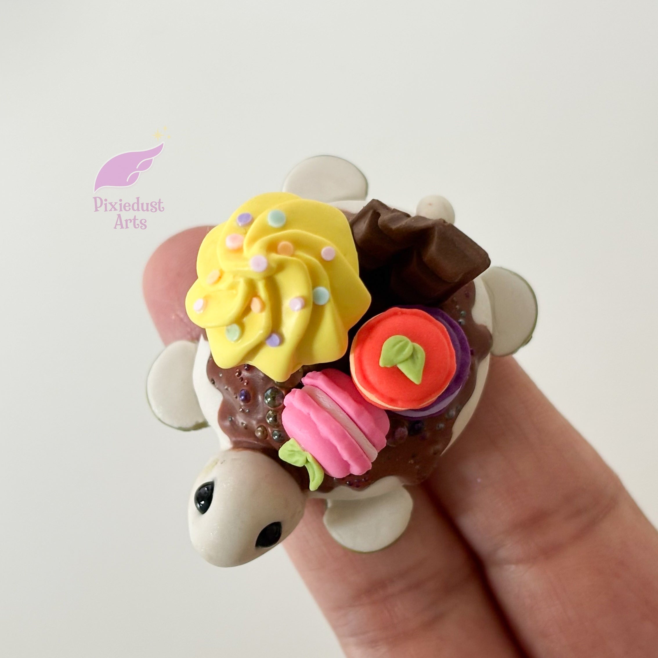 Miniature Chocolate Turtle fridge magnet