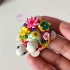Miniature Floral Turtle fridge magnet