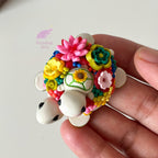 Miniature Floral Turtle fridge magnet