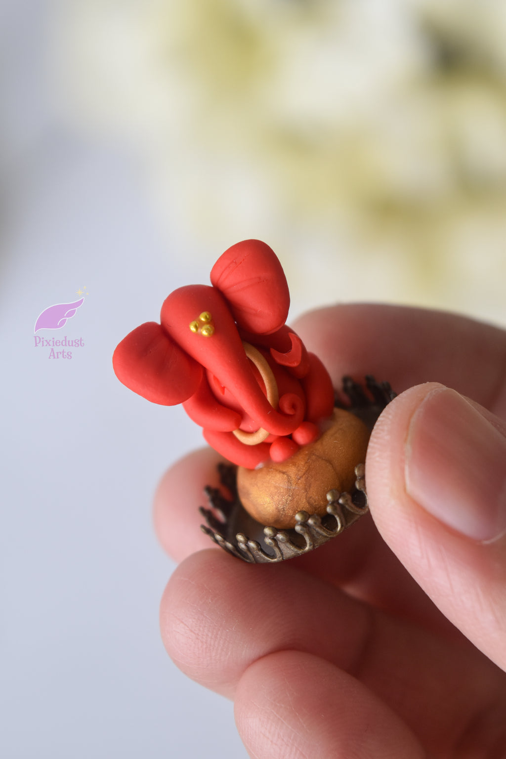 Mini Ganesha Glass Globe keepsake/ car dashboard decor