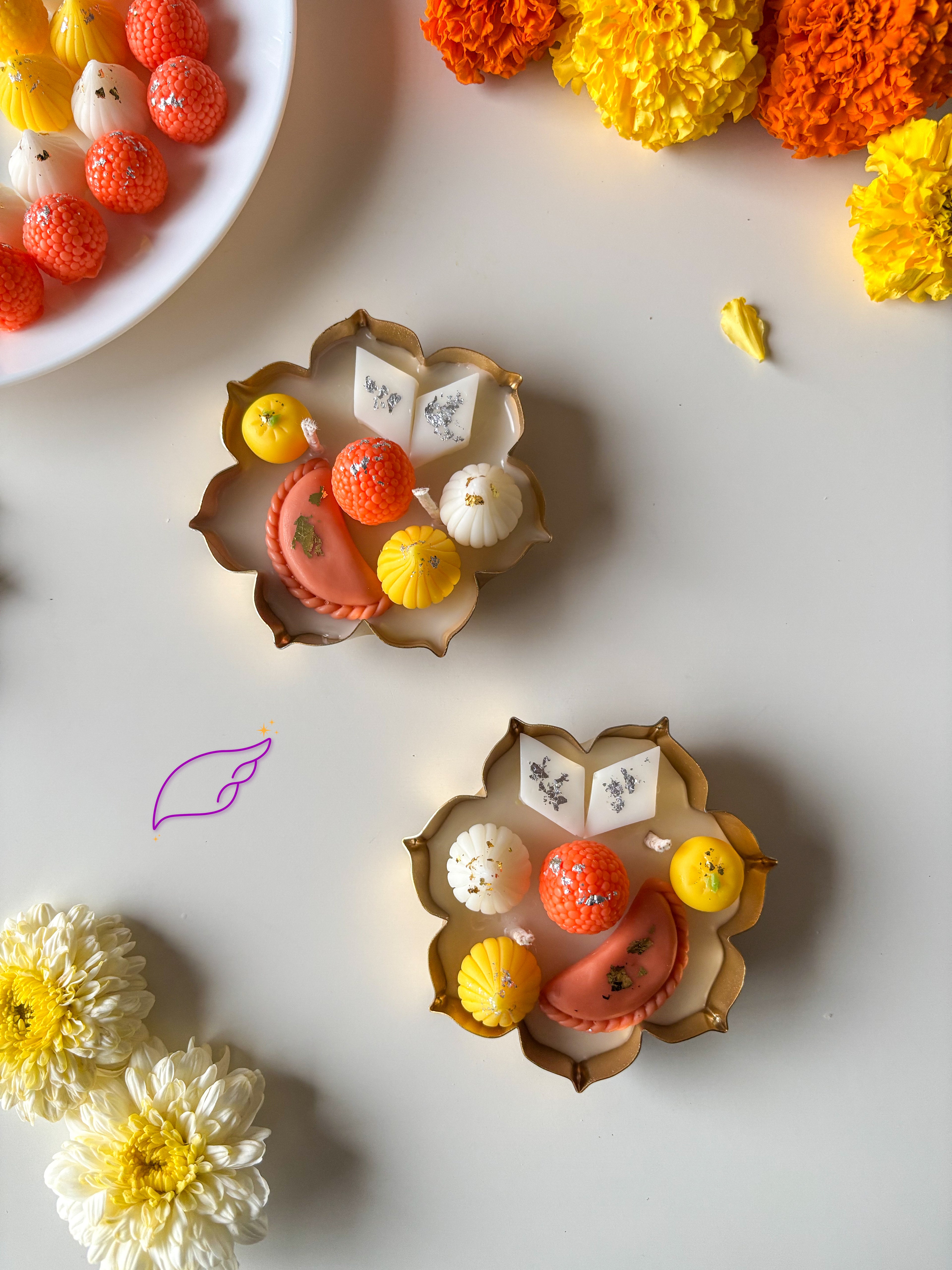 Mithai Urli candle set (set of 2)