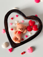 Teddy Bear Heart bowl Candle