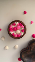 Full of Hearts wooden bowl candle