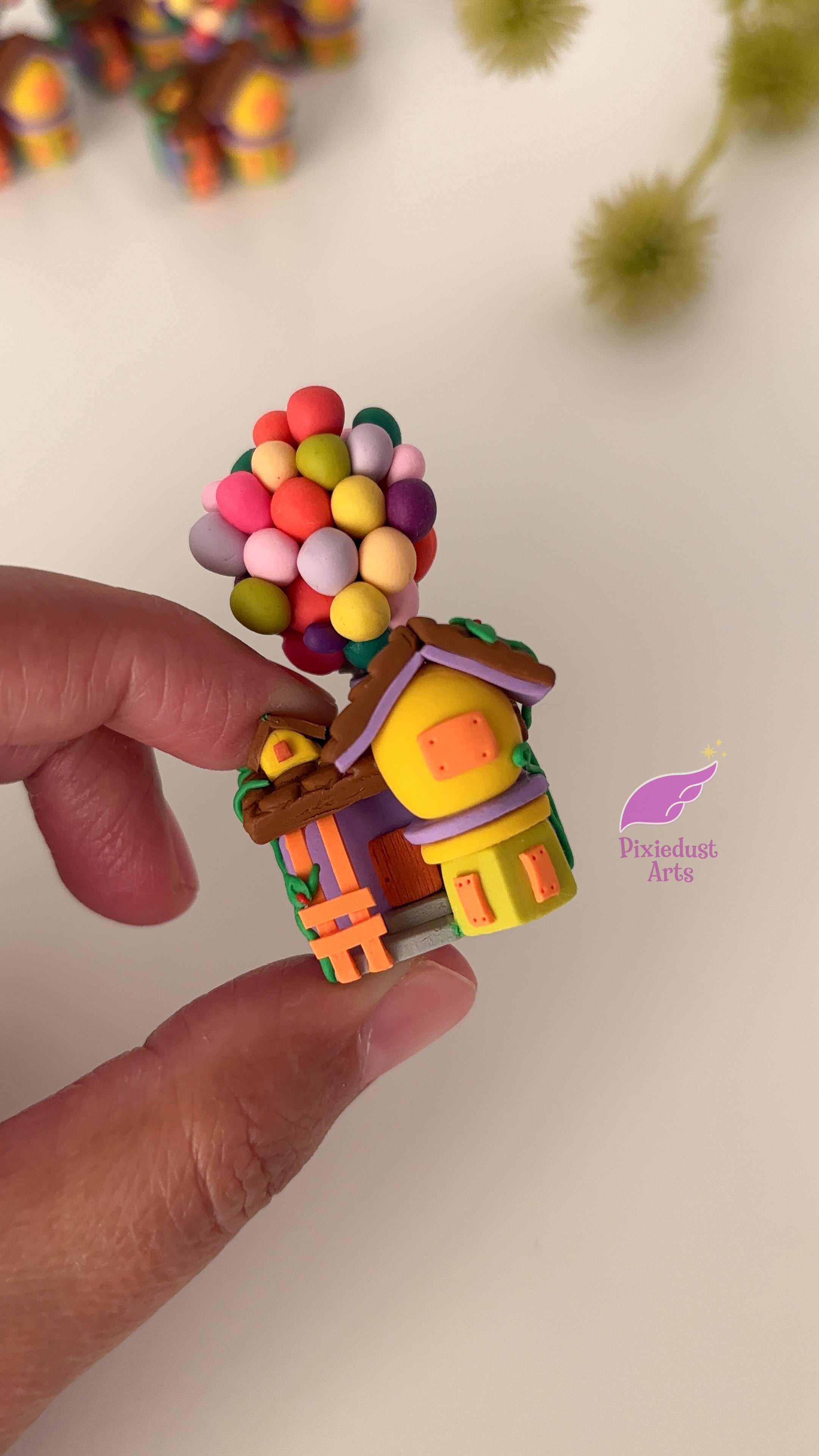 Miniature Balloon House fridge magnet